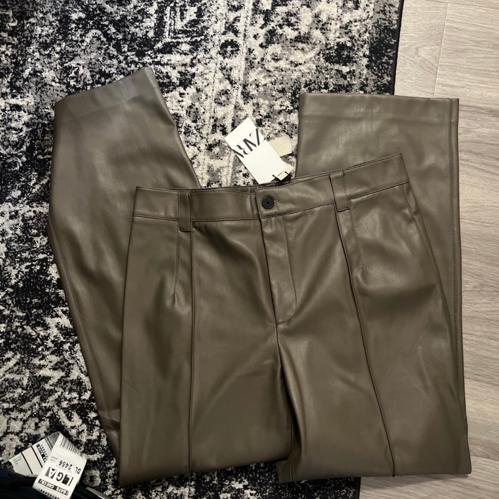 NWT zara leather pants